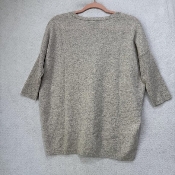 C by Bloomingdale's Sweater Womens XS/S Gray V Neck Cashmere Pullover 3/4 Sleeve - Picture 6 of 7